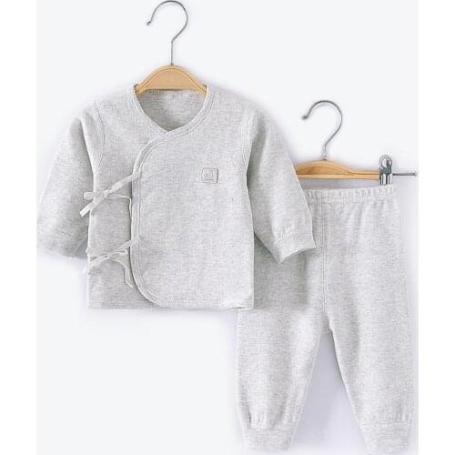 2021 Spring organic cotton Newborn Baby Clothing Boys Girls Pajamas + Pants Sets Casual Outfits Home Wear Suit For Newborn 0-3 M
