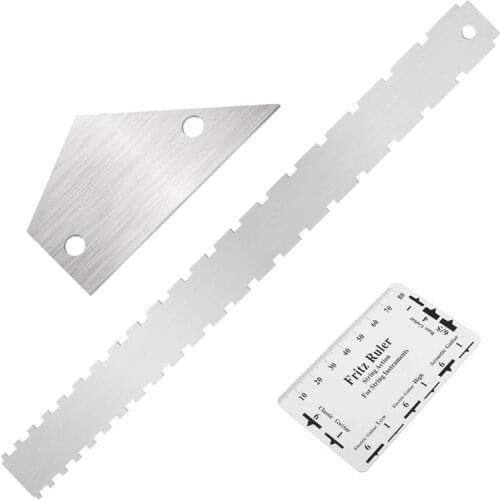 Guitar Neck Notched Straight Edge Ruler Stainless Steel Guitar Bass Fret Leveling Ruler Fret Rocker Guitar Level Luthier Tool