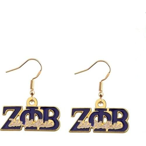 Fashion Metal Crystal Founded 1920 Greek Letter ZETA BETA Earrings Sorority Label Women Party Gifts Jewelry