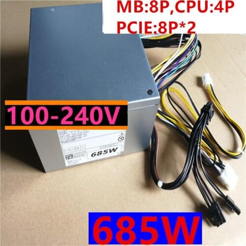 New PSU For Dell T20 30 130 140 1700 3620 3670 3671 9020 3020 3977 3967 3980MT 1660TI 1080TI 2070S 2080TI 8Pin Power Supply 685W