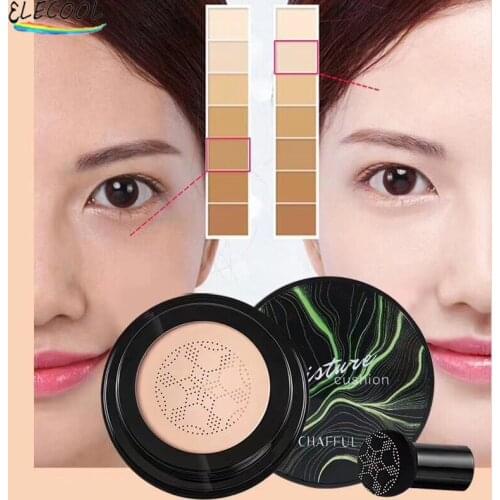 ELECOOL Face Base BB Air Cushion Foundation Mushroom Head CC Cream Full Concealer Whitening Makeup Cosmetic Brighten Beauty Skin