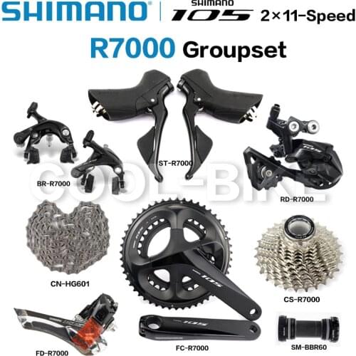 SHIMANO 105 R7000 Groupset 2x11 Speed Derailleurs Road Bicycle Kit 50-34T 52-36T 53-39T 170/172.5/175mm Upgrade From 5800