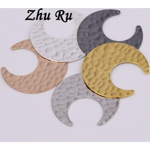 5pcs ZHU RU 30mm Night sky hanging moon Crater surface Charms Lunar eclipse Meniscus Charms pendants DIY Supplies