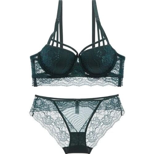 Popular Sexy Lace Underwear Gathered To Support Adjustable Bra Set Lingerie Set Sexy Underwear Set Lingerie Femme