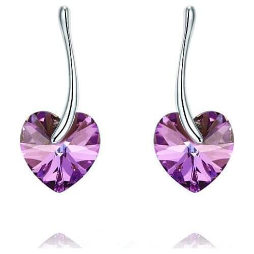 Monemel Swarovski Crystals Lilac Purple Earring