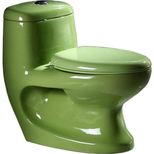 TT Small Apartment Color Toilet Direct Flush Siphon Genuine Toilet Green Black Pink One-Piece Closet