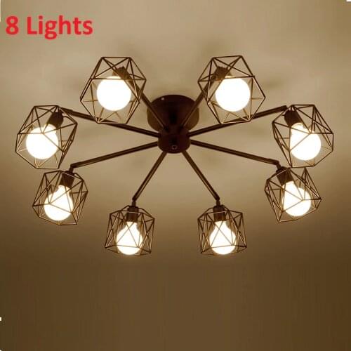 Modern Retro Chandelier for Kitchen Bedroom Hanging Antique Iron Chandelier American Style wrought iron lamp modern LED retro