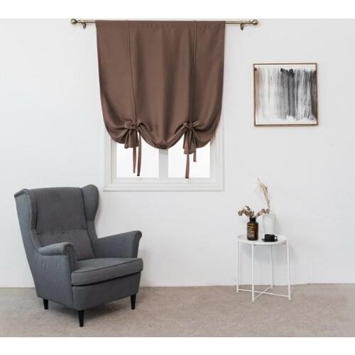 New Modern Simple Window Curtain High-precision Double-sided Matte High Blackout Polyester Solid Color Roman Short Curtain