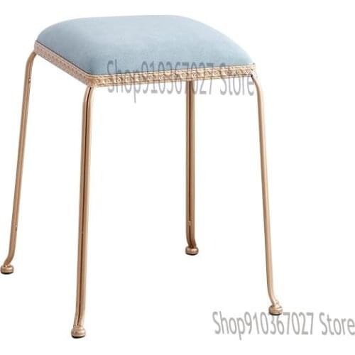 Fabric Nordic Dining Table Stool Creative Home Net Red Square Stool High And Low Bench Makeup Stool Simple And Light Luxury