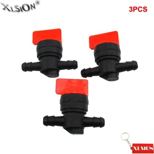 XLSION 3Pcs/Pack Plastic Inline Gas Valve Fuel Cut off 8mm ShutOff Valve Petcock Fits 1/4" ID Fuel Line Motorcycles