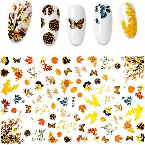 1pcs Flowers Nail Stickers 3D Nail Art Adhesive Decals Sliders Set Polishing Tools Manicure Kit Butterfly Decors