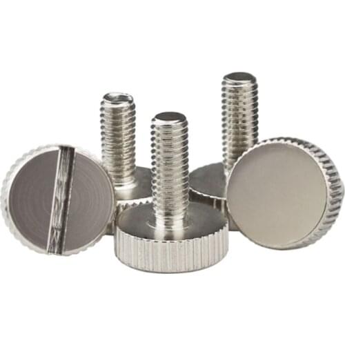 10pcs/lot Slotted Flat Head Straight-Grained Thumb Screws M3M4M5 Adjustment Hand Tighten Fixed Screw