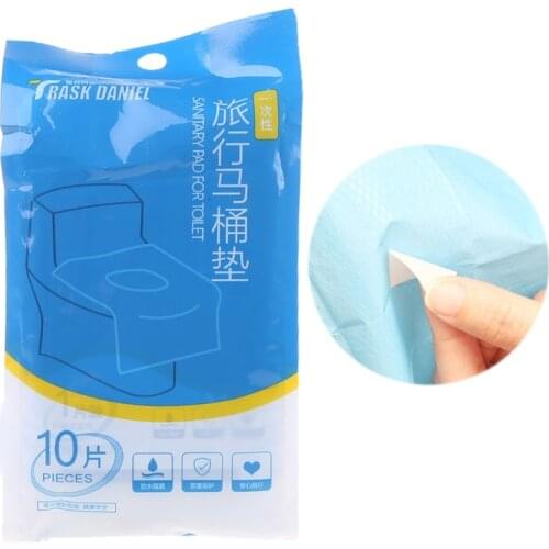 10Pcs Disposable Toilet Sanitary Pads Wood Pulp Waterproof PE Film Portable Hygiene Seat Cover Bacteria-Proof Shields T84E