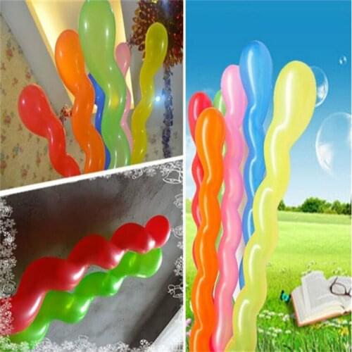 100Pcs Latex Spiral Balloons, Colorful Unique Twisted Latex Balloon for Birthday Wedding Festival Party Supply Decorations 5Z