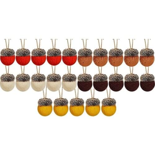 25 Pieces Felt Acorn Ornaments Wool Felted Acorn Garland Felt Balls Pom Acorns Rustic Farmhouse Acorn Decor