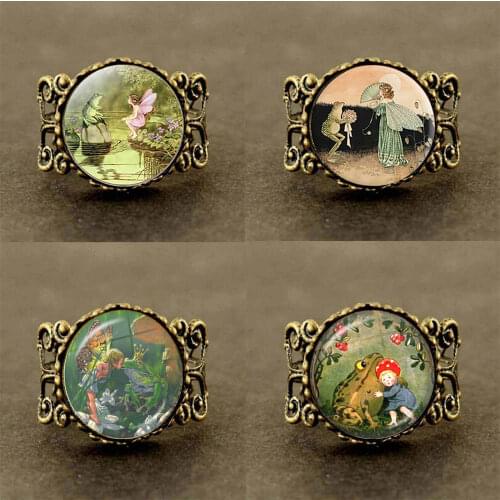 4pcs/lot Handcraft Colares Vintage Fairy Frog Ring Set Fairy Rings Adjust Frog Jewelry Colares E Correntes Feminino whole sale