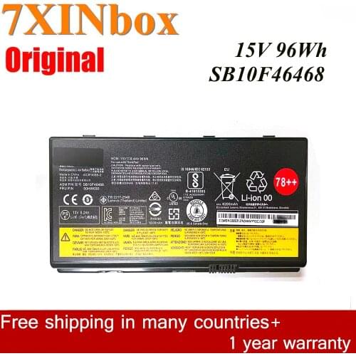 7XINbox 15V 96Wh 6.4Ah Original Laptop Battery 00HW030 For Lenovo ThinkPad P70 Series SB10F46468 00HW030 78