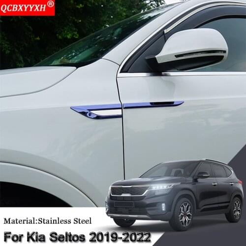 Car Styling Car Side Leaf Plate Decoration Sequins Leaf Board Side Label Stickers Auto Accessories Fit For Kia Seltos 2019-2022