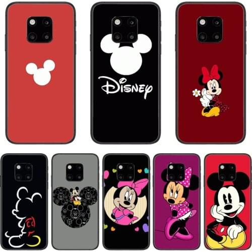 Mickey Mouse Phone Case For Huawei mate 30 10 20 40 Lite Smart Z Pro Black Etui 3D Coque Painting Hoesjes case