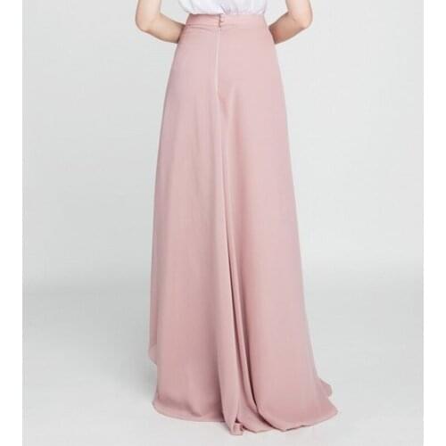 Long Chiffon Bridesmaid Skirt with Slit