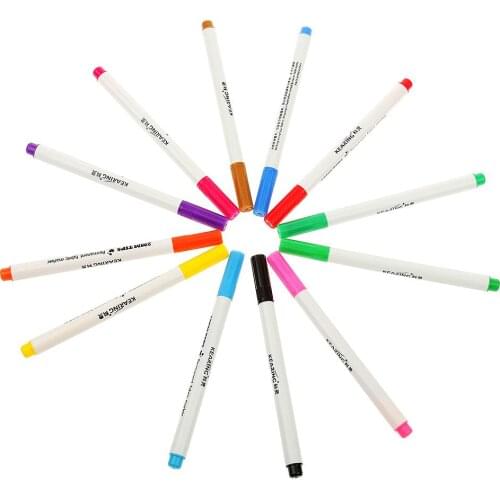 Felt Tip Permanent Fabric Markers Pens 12 Colors for Cloth DIY Creation