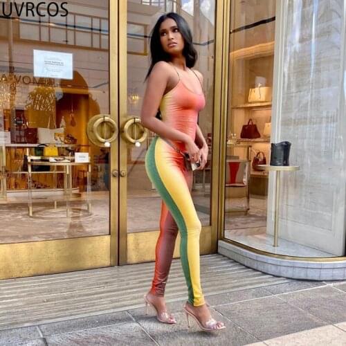 UVRCOS Sexy Outfits For Woman Summer Rompers Womens Jumpsuit 2021 Elastic Comfortable One Piece Casual Overalls Strap Cross Crop