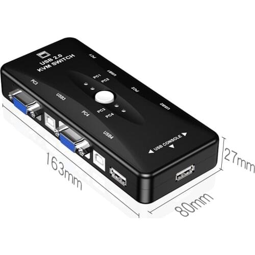 KVM switch 4 in 1 out Manual VGA device USB with keyboard and mouse four in and one out Digital computer network