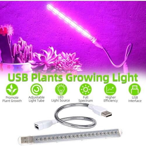 USB Plants Growing Light LED Grow Lamp Full Spectrum 21LED 10W Plant Grow Lights for Seedlings Flowering Indoor Plants Grow Lamp