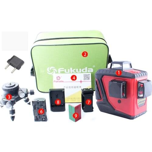 Fukuda 12Lines 3D MW-93T Laser Level Self-Leveling 360 Horizontal And Vertical Cross Super Powerful green/red Laser Beam Line