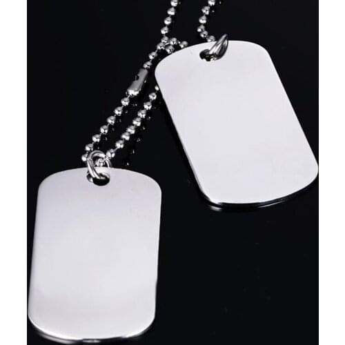 Fashion High Quality Necklaces For Men And Women Square Pendant 316L Silver Color Stainless Steel Jewelry Accessories Wholesale