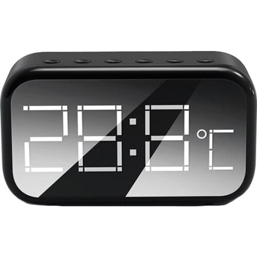 Fashion Mirror Speakers Bluetooth 5.0 Wireless Speaker Stereo Clock Bass EQ Music Subwoofer Portable Loudspeaker 2000mAh FM