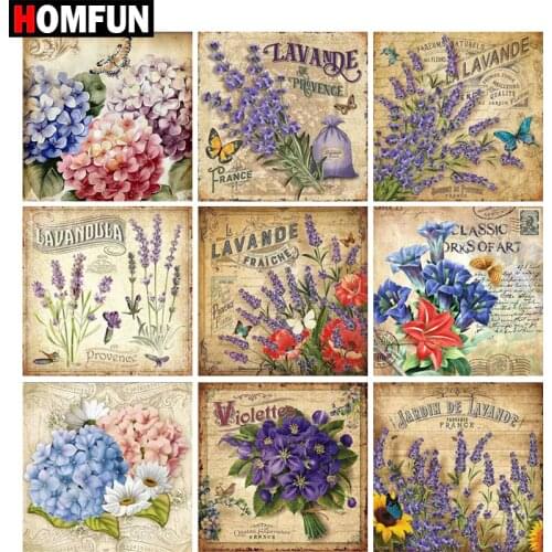 HOMFUN Full Square/Round Drill 5D DIY Diamond Painting "Flower text" 3D Embroidery Cross Stitch 5D Home Decor Gift
