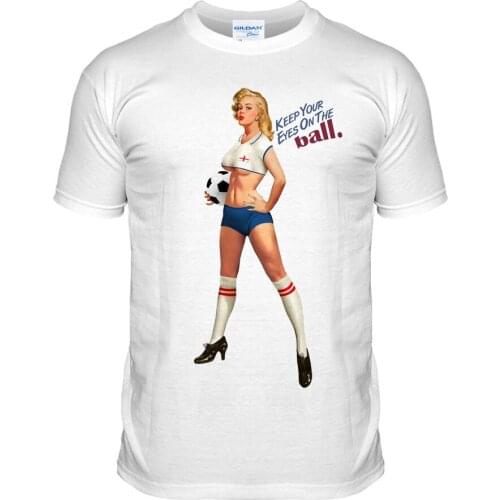 New T Shirts Unisex Funny Tops Tee Basic Models England Brazil World Top Rio Sexy Pin-Up Girl Footballer 2016 custom T shirt