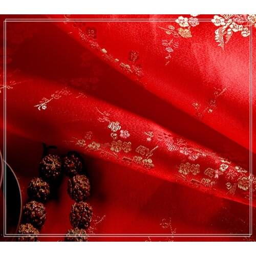Plum Blossom style Brocade Fabric Damask Jacquard Apparel Costume Upholstery Furnishing Curtain DIY Clothing Material BY meter