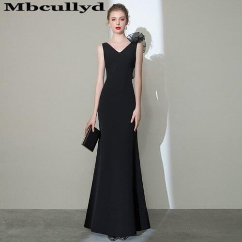 Mbcullyd V-neck Mermaid Prom Dresses Long Chic Satin African Evening Party Gowns For Women Modest Vestido De Festa Customize
