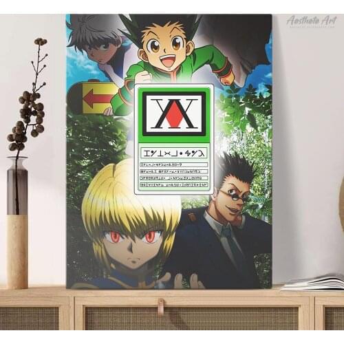 Gon and Killua and Kurapika and Leorio Anime Home Decor Canvas Poster Prints Decoration Art Wall Pictures Living Room Painting