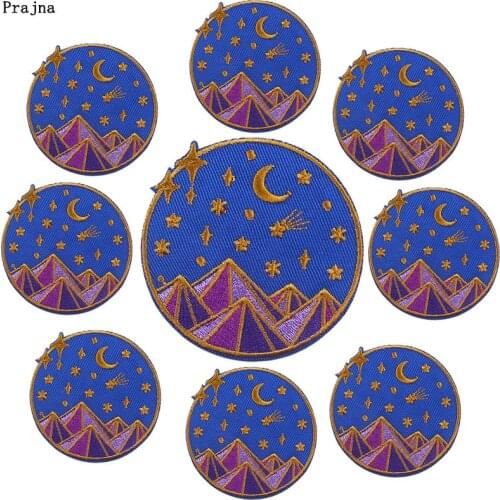 Prajna 10 PCS Outdoor Patch Space Adventure EmBroidered Patches On Clothes Iron On Round Outdoor Patches For Clothing Sticker