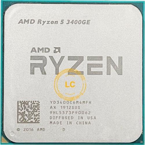 AMD Ryzen 5 3400GE R5 3400GE 3.3 GHz Quad-Core Eight-Thread 35W CPU Processor YD3400C6M4MFH Socket AM4