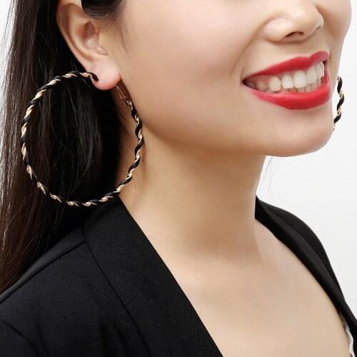 Simple Personality Big Circle Hoop Earring Gold Silver Plated Party Jewelry Gift For Women Girls
