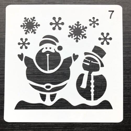 DIY Craft Santa Claus Snowman Christmas Stencils For Scrapbooking Painting Stamping Album Decorative Embossing Paper Cards 13cm