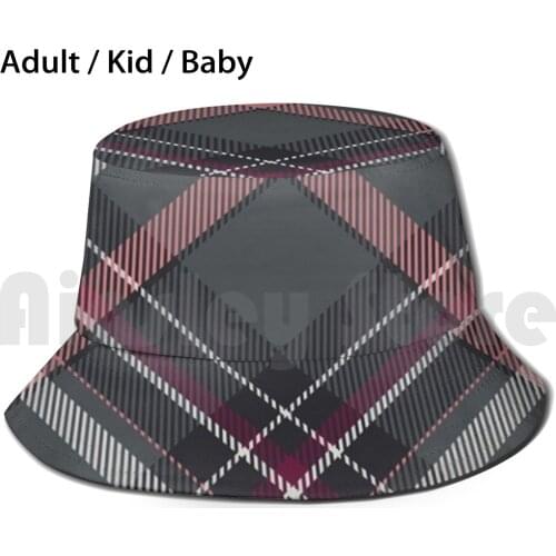 Tartan Scotland Bucket Hat Adult kid baby Beach Sun Hats Tartan Scottish Outlander Black Scotland Clan Red Sassenach Scot