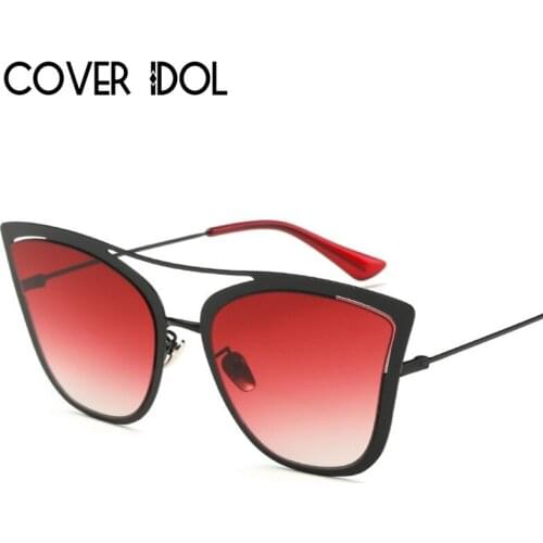 Women Sunglasses New Metal Cat Eye Fashion Sun Glasses Women Designer Cateye UV400 Protection Oculos Eyewear