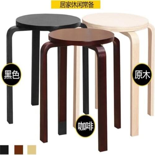 Modern Solid Wood Stool Wooden Stool Living Room Dining Chair Hotel Cafe Bar Chair