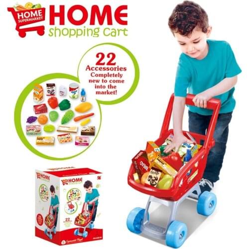 Super Market Toy Set Plastic Shopping Cart For Kids Toy Interactive Kid Shopping Basket Trolley pretend play food Kitchen Toys