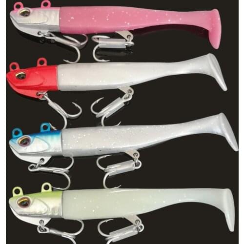 Swolfy 4PCS 14g/21g/27g/35g lead jig Head Single Hook Soft Fishing Lure Wobbler Bait Sinking Jigging Sea Fishing