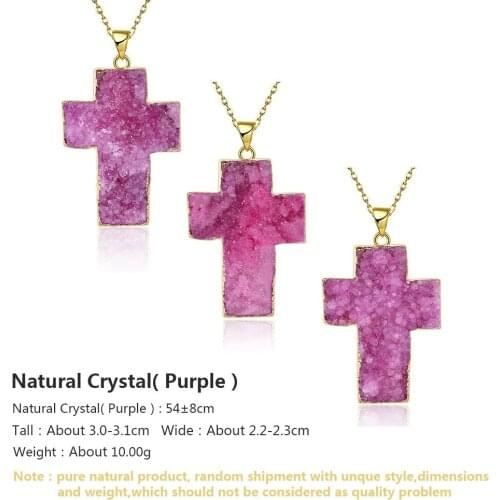 Trendy cross pendant Natural Stonependant necklace mens necklace womens T-shirt dresses retro fashion pendant women accessories