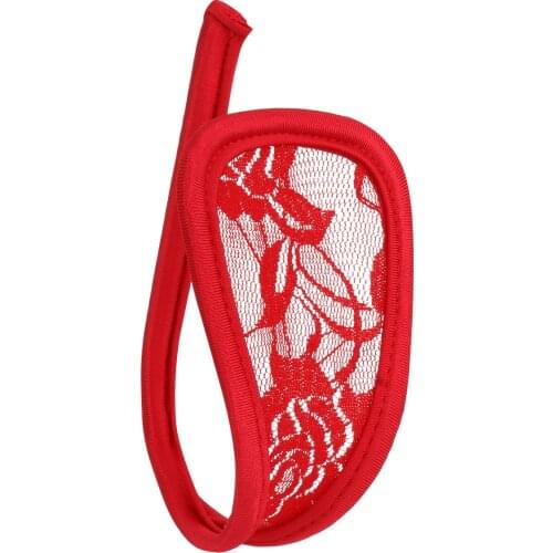 Womens Lingerie Underwear Underpants Floral Lace Crotchless C-string Thongs Panties Bottom See Through Sheer Mesh Bikini Briefs