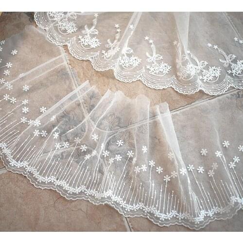 High quality Japanese and Korean soft mesh water-soluble embroidery lace black and white DIY handmade clothing wedding dres