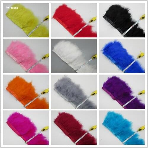 YY-tesco 10yards/lot 4-7inch(15-18cm) Dyed Mint Green Marabou Turkey Fluff Feather Fringe Trim Skirt for Christmas Decoration