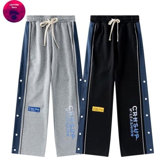 Womens Harajuku Sweatpants Wide Leg Summer Streetwear Baggy Pants Cropped Trousers Korean Fashion Jogging Womens Clothing 2021
